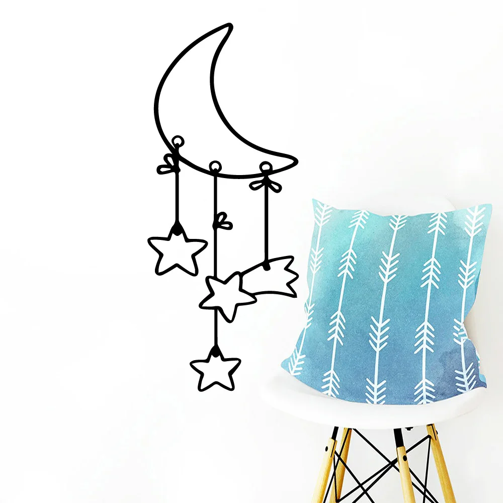 Drop Shipping moon star Wall Sticker Removable Stickers Diy Wallpaper For Kids Rooms Decor Decoration Accessories Murals | Дом и сад