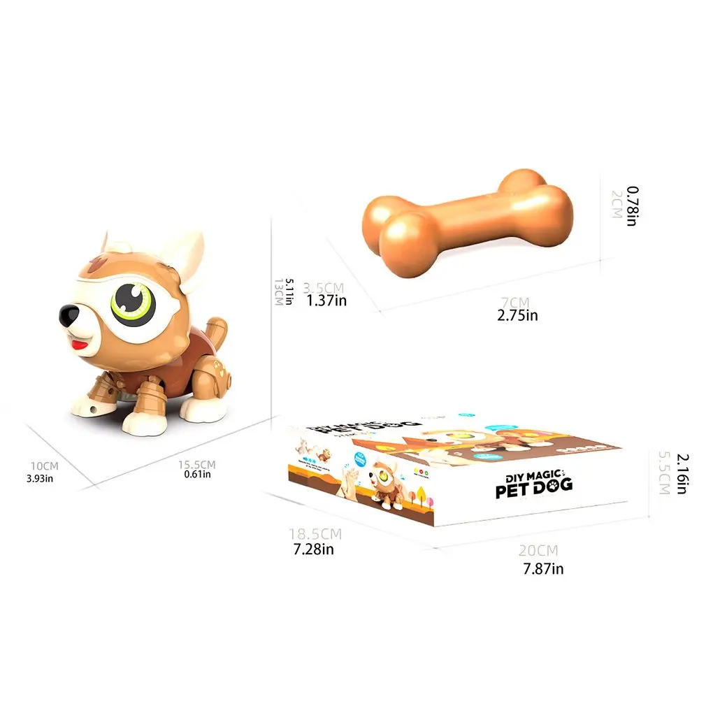 

DIY Robot Dog Cute Sing and Dance Parent-child Interactive Toys Voice-activated Touch Smart Sensor Electronic Pets for Kids Gift