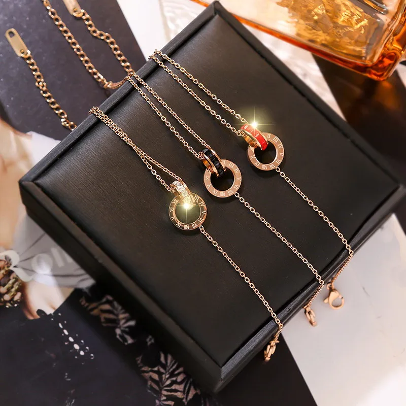 Простые титановые браслеты из нержавеющей стали для женщин классические модные