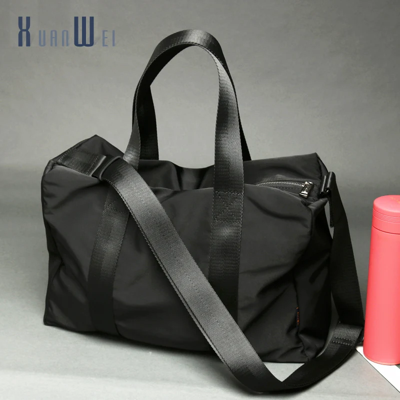 Men's and women's travel bags polyester fabric waterproof sports leisure messenger bag fitness handbag men's large capacity mess