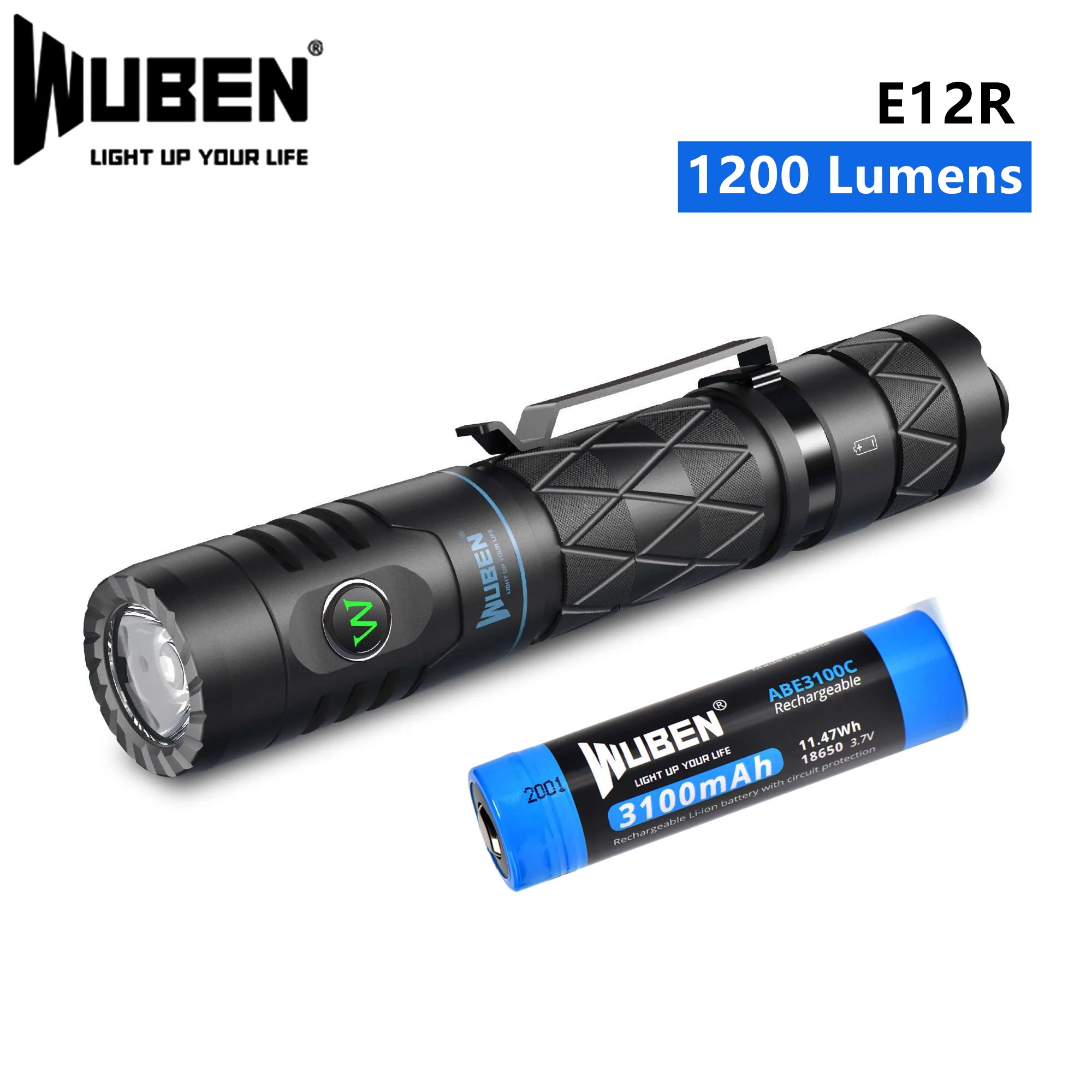 Preise WUBEN E12R High Power LED Taschenlampe 1200 Lumen Typ-C USB Aufladbare 3100mAh 18650 Li-Ion Batterie Power Bank EDC Taschenlampe
