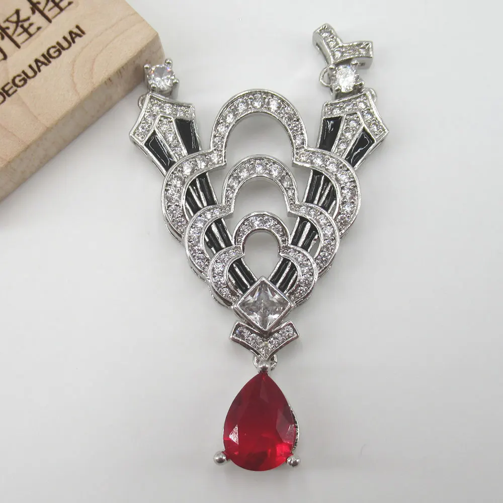 

APDGG 45x70mm Gold plated cubic zircon CZ Crystal connector Tassel for necklace pendant Jewelry DIY Jewelry Findings