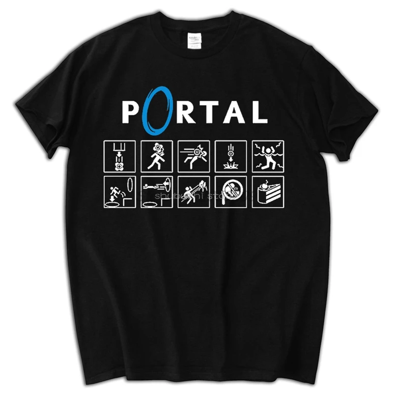 Мужская и летняя футболка с принтом «Game Portal 2», camisa masculina, аниме, облегающие повседневные футболки, одежда от известного бренда, Мужская футболка sbz5278