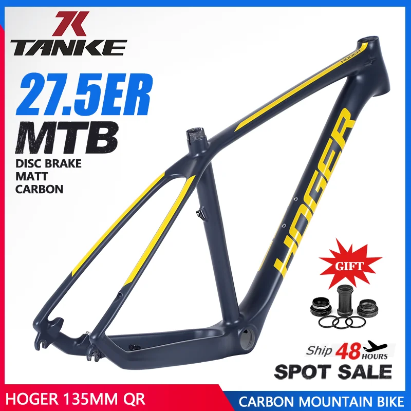 

Hoger T700 mtbCarbon Mountain Bike Frame 27.5er Carbon Carbon Mountain Bike Frame135x9mm, 15, 17 19InchT700NEW 2021