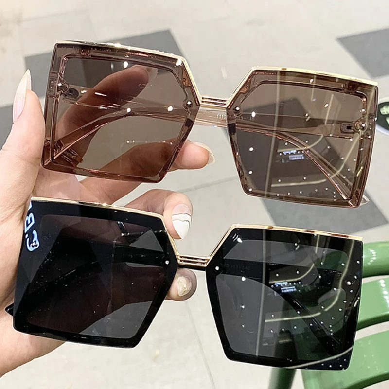 

Квадратные женские солнцезащитные очки 2021 Модные солнцезащитные очки большого размера женские градиентные элегантные оттенки мужские бол...