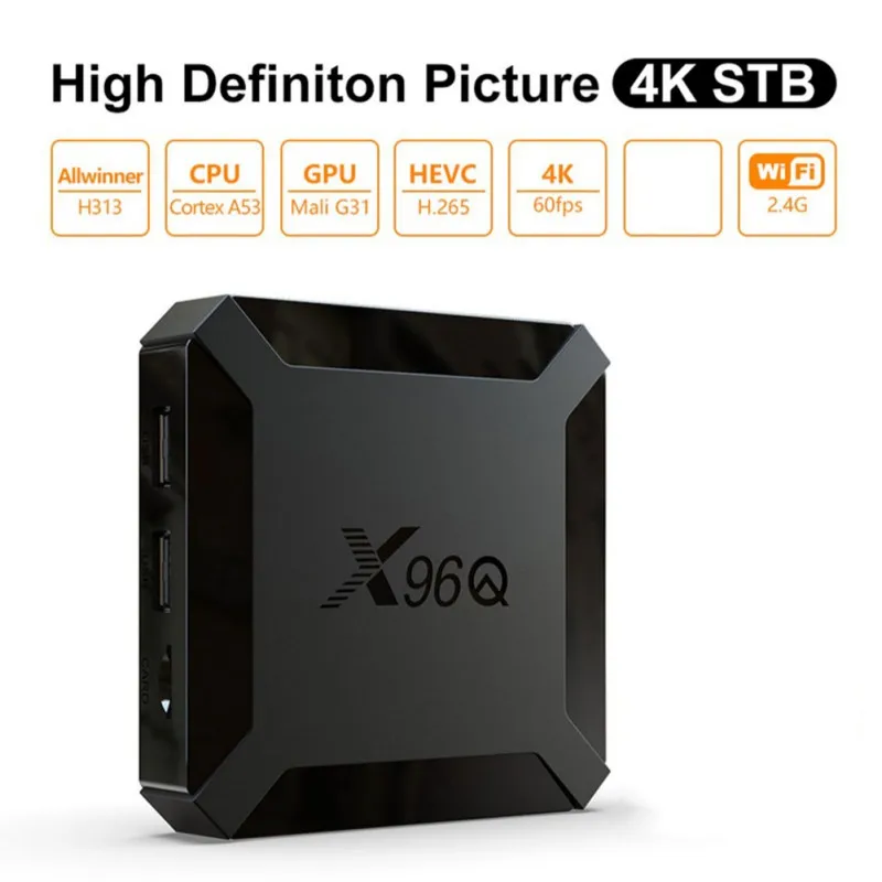 X96Q Set Top Box Android tv box android 10 Smart TV BOX Wifi 2G 16Go H313 4K Multimedia | Электроника