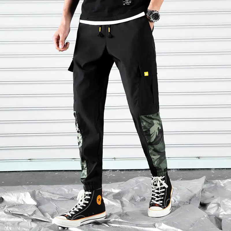 

Summer Stitching Camouflage Sports Beam Feet Nine Points Pants Korean Loose Tooling Casual Trousers Pantalon Cargo Mujer 4XL