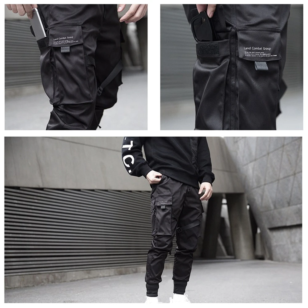 

2021 Men Trousers Cargo Pants Harem Pants Overalls Hiphop Punk Pants Jogger Sport Streetwear Pants cool Pants Plain Over sized