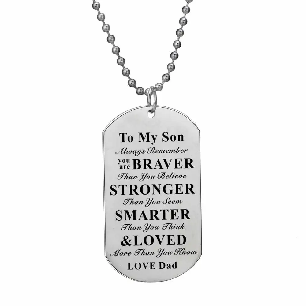 Накладка на шею для дочери и сына из нержавеющей стали "Я хочу, чтобы ты верил, что я тебя люблю, папа и мама" с пендантом семейного ожерелья Аксессуары горячие.