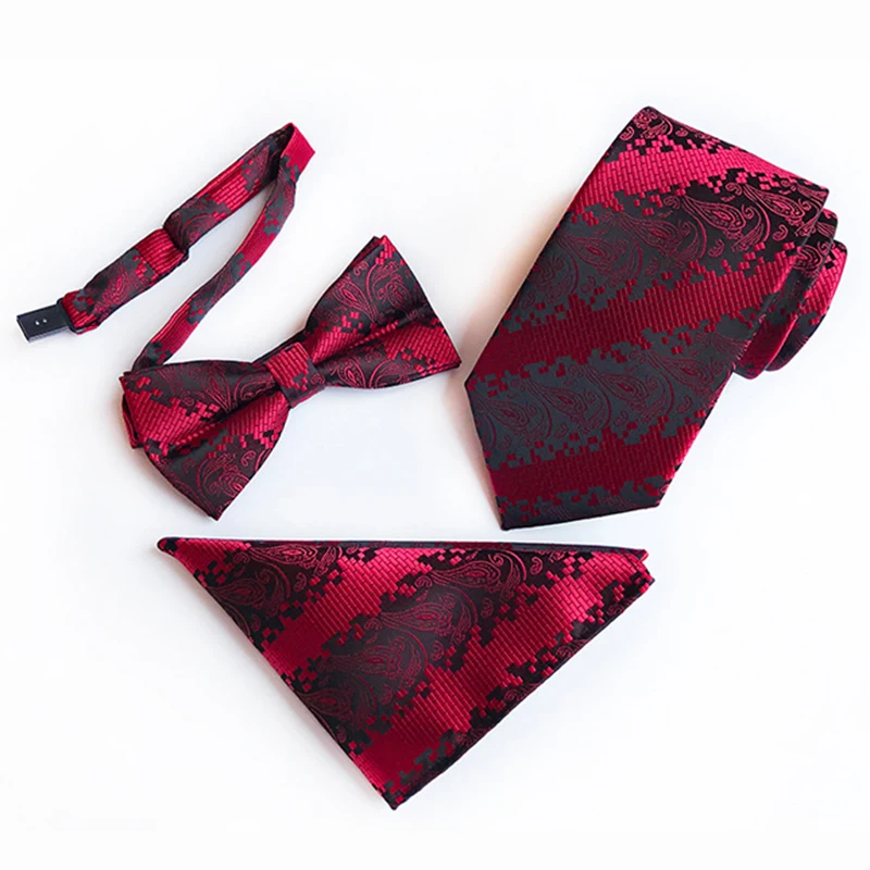 Модный Шелковый бабочка 8 см Карманный платок набор галстуков красная синяя