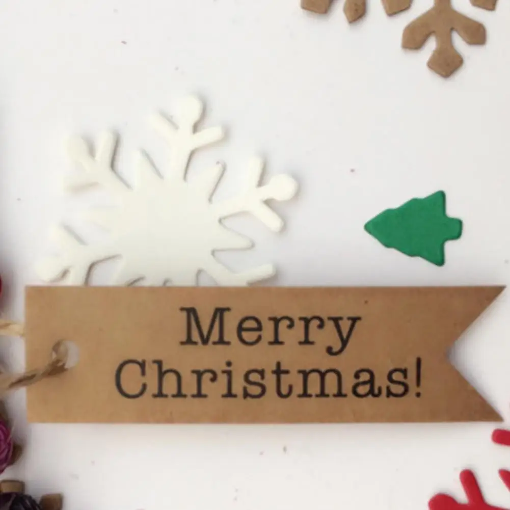 100 шт./компл. с Рождеством крафт-бирки 10 м веревкой как Рождественское украшение