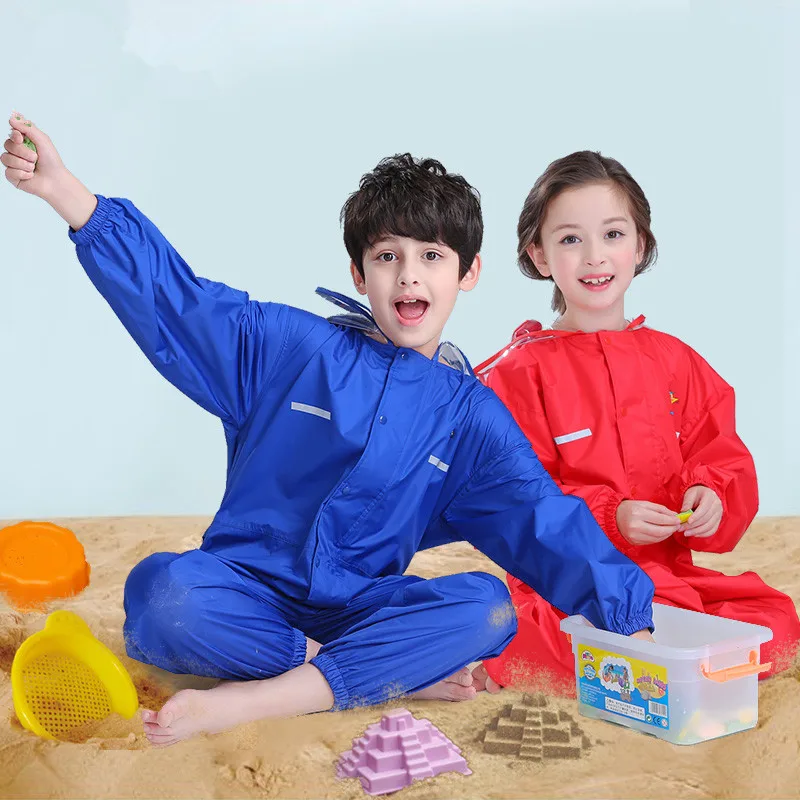 

80-150CM Waterproof Raincoat Rainwear For Children Kids Rain Coat Poncho Boys Girls Students Siamese Playing Suit Raingear