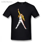 LIDU Меркьюри Футболка мужская футболка с коротким рукавом летние эластичные размера плюс хлопчатобумажная футболка с круглым вырезом для мужчин одежда