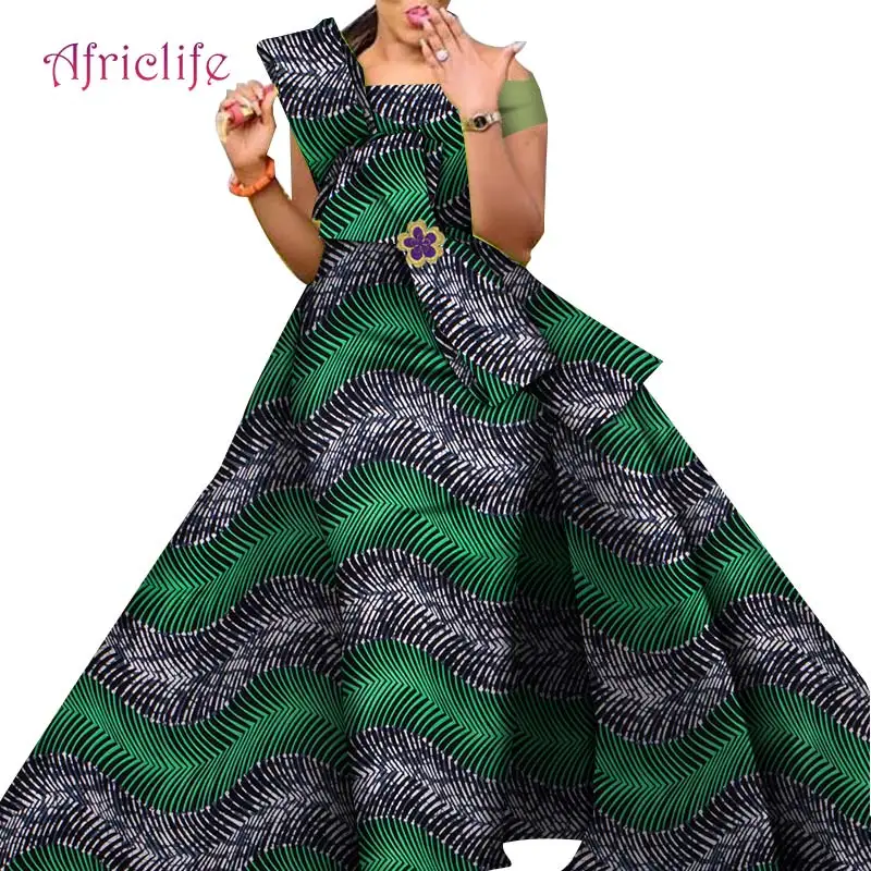 African Dresses for Women Danshiki Traditional Skirt Fashion 100% Cotton Newest Design  Dresses for Wedding  WY4630