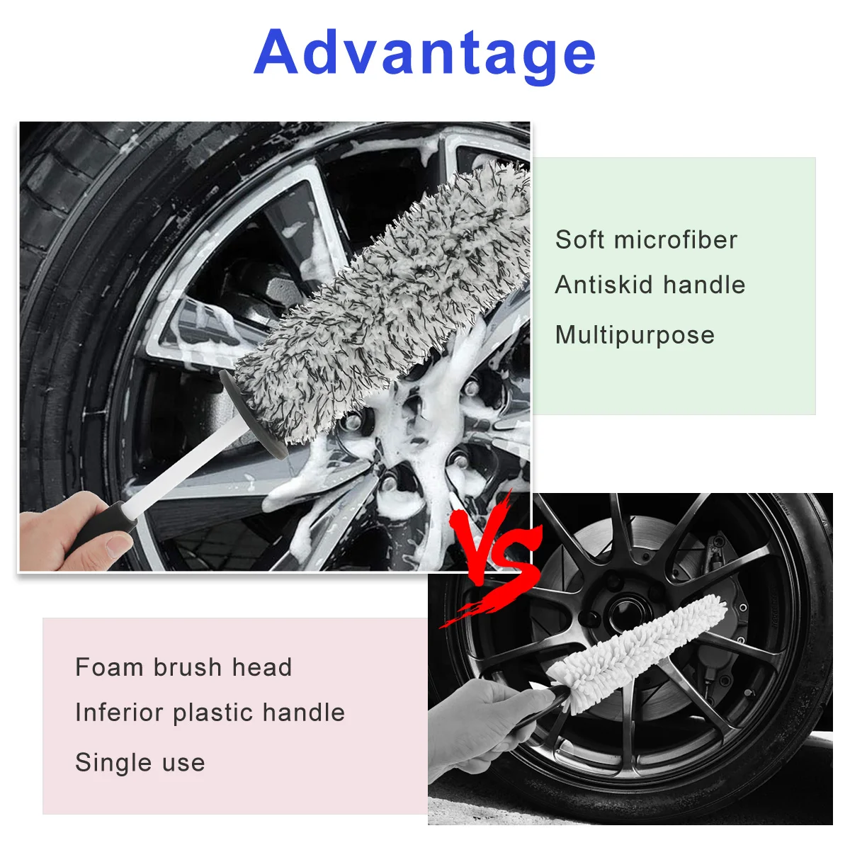 Rim Brush Car Wheel Cleaning Tire Washing Tool Auto Care Multipurpose Cleaner Non-Slip Handle |