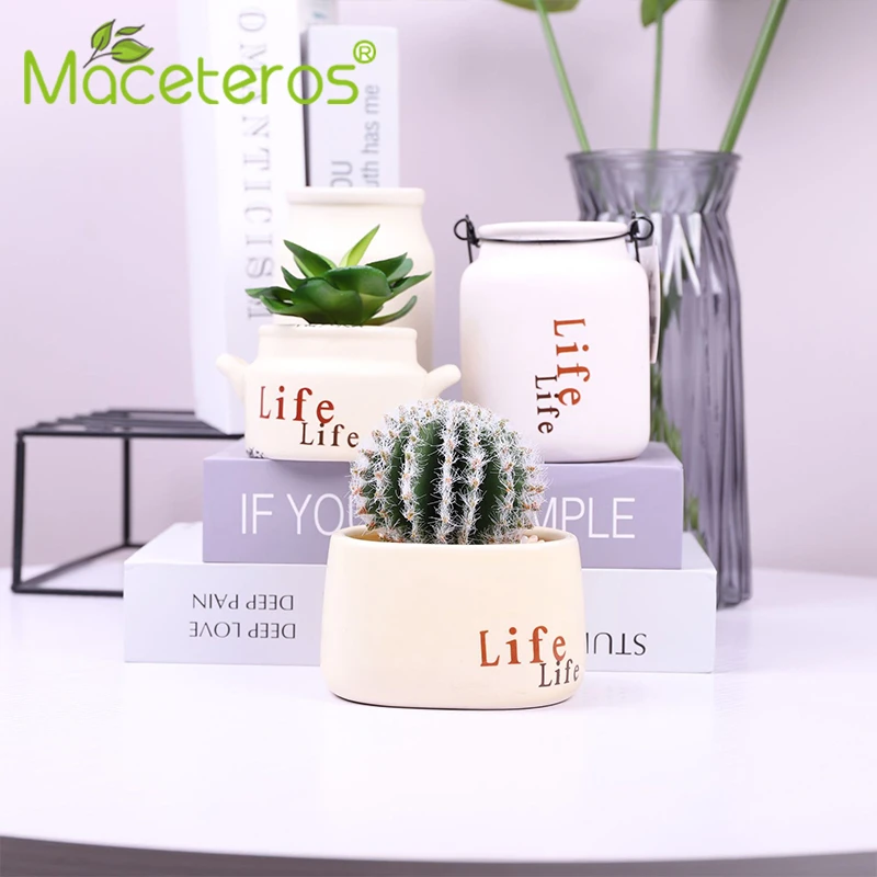 Новый Современный матовый белый круглый керамический цветочный горшок зеленый