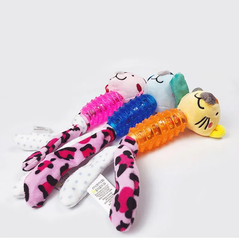 Жевательные игрушки для собак плюшевая мультяшная кукла животных с резиновым