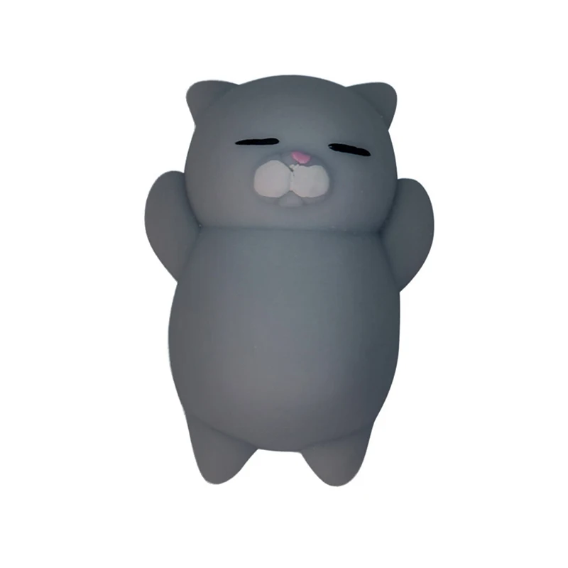 Divertido de goma lindo gato de dibujos animados de alivio de estr&eacute;s pelota fidget juguete Reino Unido Squishy Animal lindo juguete antiestr&eacute;s regalo para chico Juguetes-4