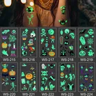 10 шт. наклейки-татуировки на Хэллоуин светящиеся Детские временные искусственные татуировки набор светящиеся на лице руки ножки для детей боди-арт декоративные наклейки