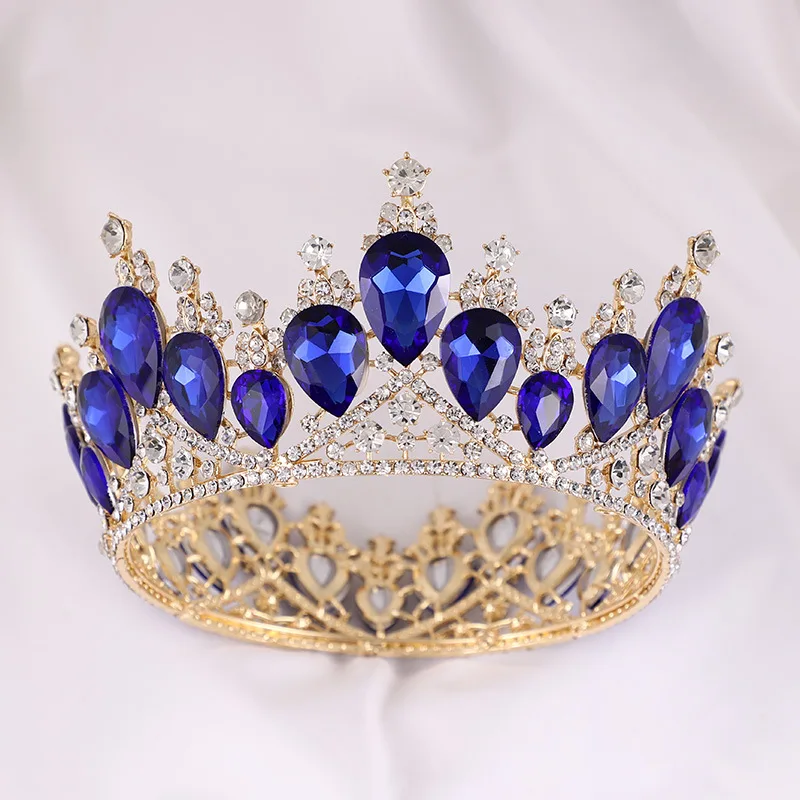 

KMVEXO Crystal Vintage Royal Queen King Tiaras Crowns Men Women Pageant Prom Diadem Hair Ornament Wedding Hair Jewelry Accessory