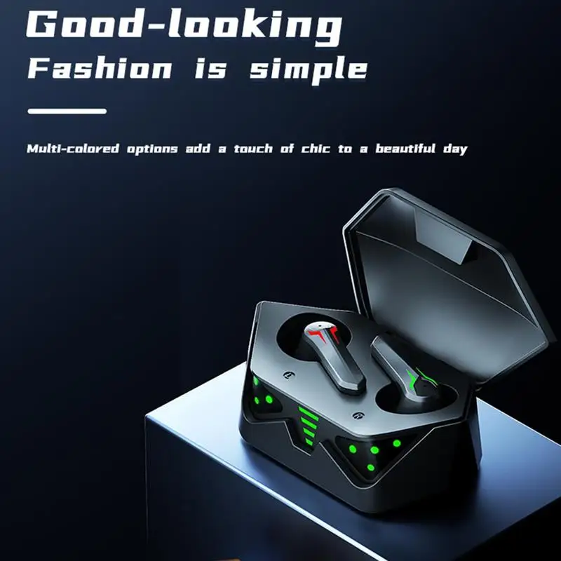 

Gaming Earbuds Bluetooth 5.1 with Wireless Charging Case USB-C Quick Charge Built in Mic Stereo Headphones for Sport Earphones