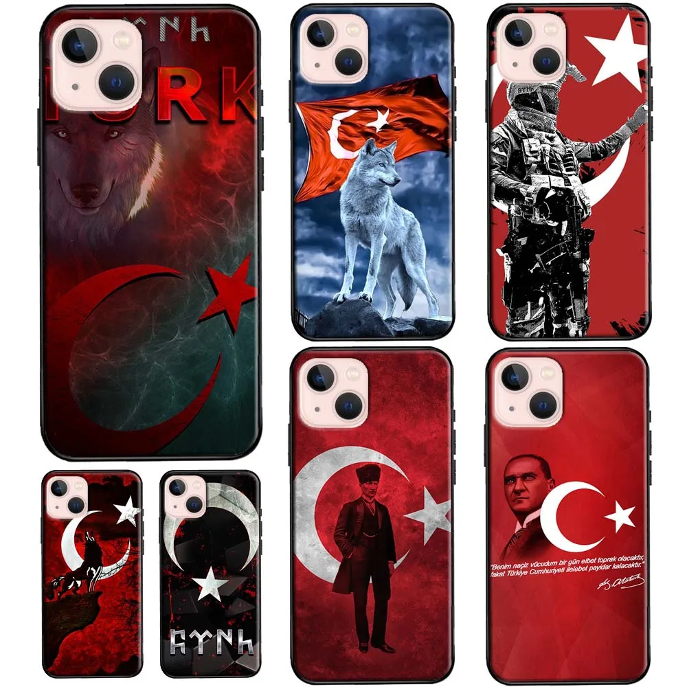 Чехол с турецким флагом волка для телефона iPhone 13 Pro Max 11 12 XS X XR 6S 7 8 Plus SE 2020 Mini чехол -