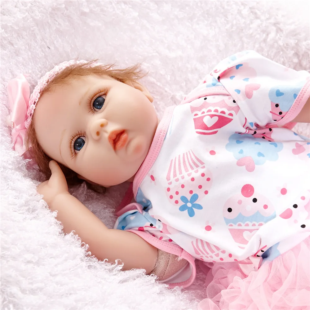 Кукла Реборн силиконовая Подарочная игрушка для девочек 22 дюйма кукла