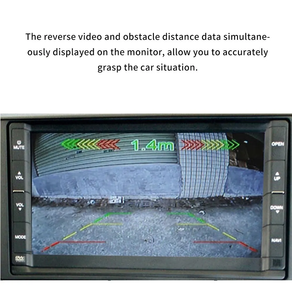 

PZ451 3 In 1 Car Reversing Kit Smart Rearview Detector Sensor Camera DC 12V Backup Cam Camera Rearview Car Electronics
