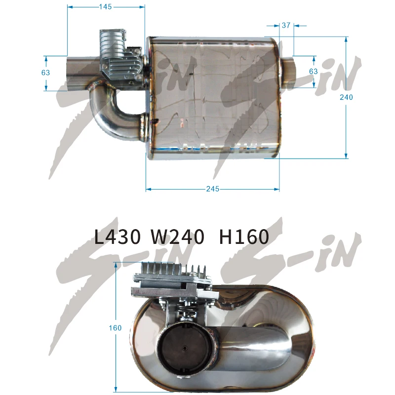 Глушитель клапана выхлопа 63 мм Электрический глушитель наборы клапанов правой и