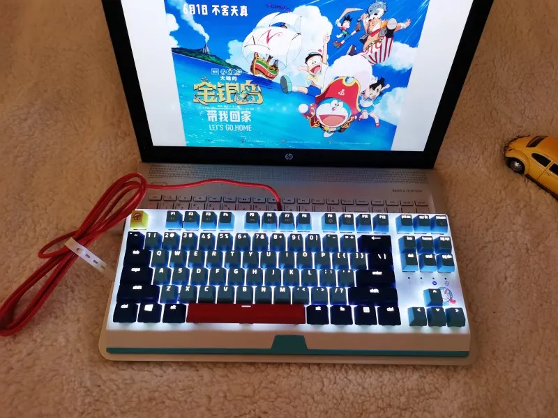 Original Razer Doraemon 50th Anniversary Limited edition gaming Keyboard game office wired backlight mechanical keyboard