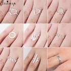Jisensp Bijoux модное кольцо в стиле панк кольцо треугольник сердце суставы кольца для женщин Свадебные ювелирные изделия регулируемый палец кольцо