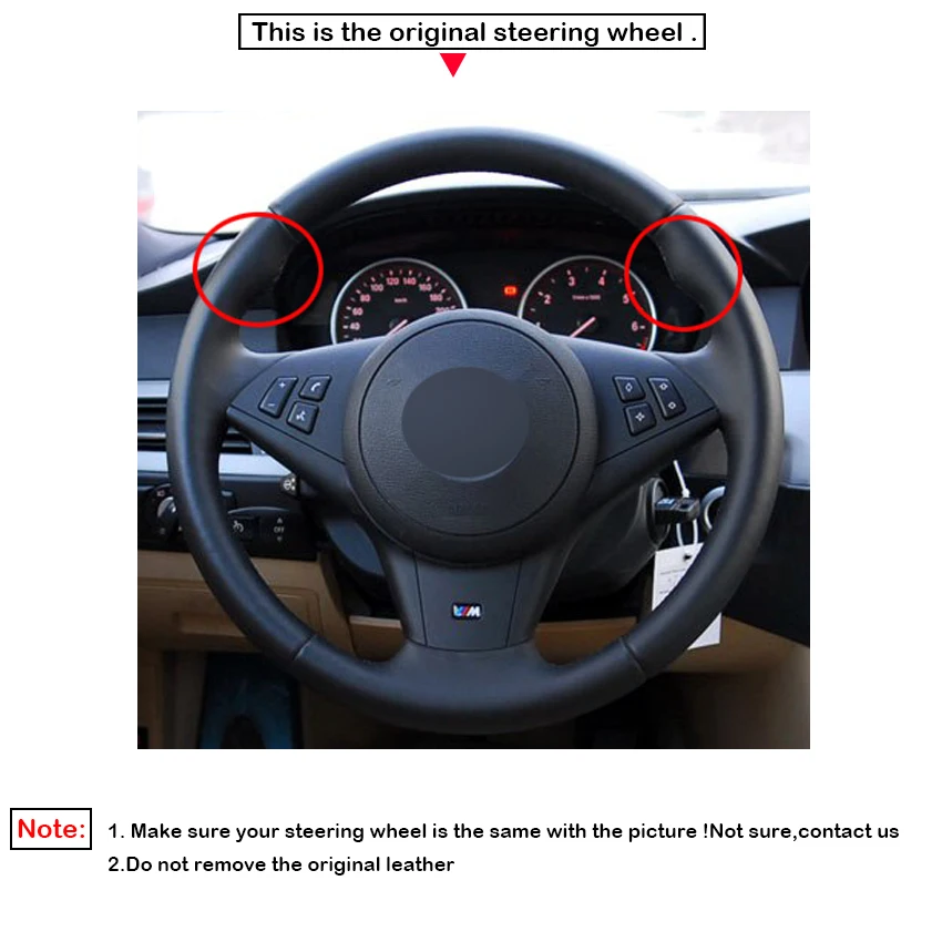 Черный чехол на руль LQTENLEO из искусственной кожи для BMW E60 E61 Touring 530d 545i 550i E63 Coupe E64 630i