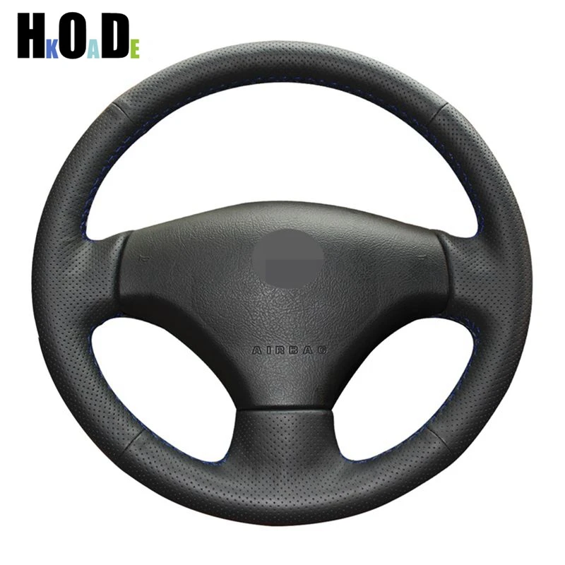 

DIY Black Artificial Leather Hand-stitched Car Steering Wheel Cover for Citroen C2 Peugeot 207 Citroen Peugeot 206 2007-2009