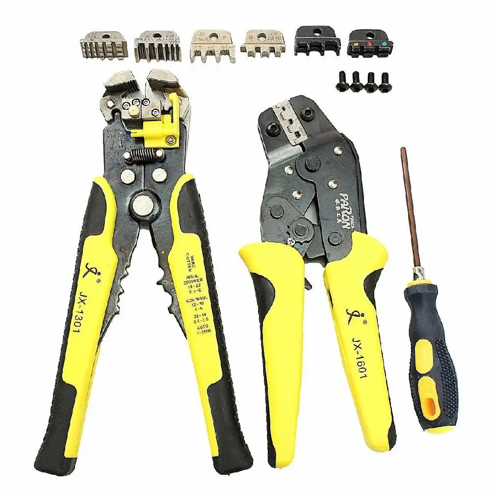 

4 In 1 Multi Wire Crimper Tools Set Engineering Ratchet Terminal Crimping Plier with Wire Stripper Screwdriver Tool