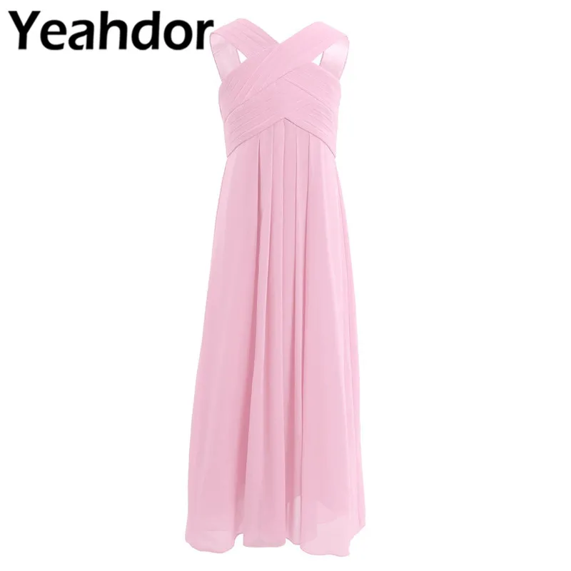 Платье для девочки держащей букет невесты на пол Длина платье из гофрированного