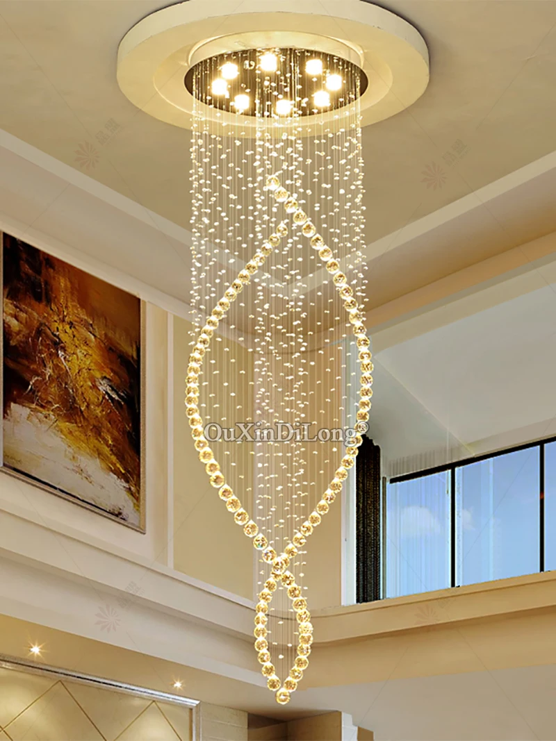 値段 1個ledスパイラルリビングクリスタルシャンデリア照明屋内器具階段階段ランプショーケース寝室ホテルホールGF418