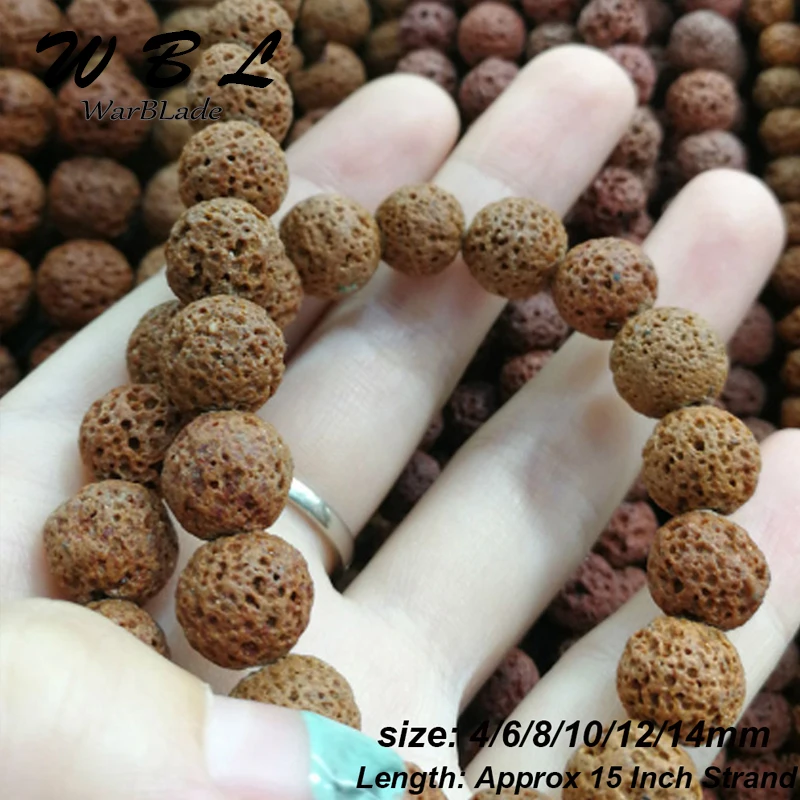 WBL натуральные черные вулканические бусины цвета хаки бриллиантовые круглые