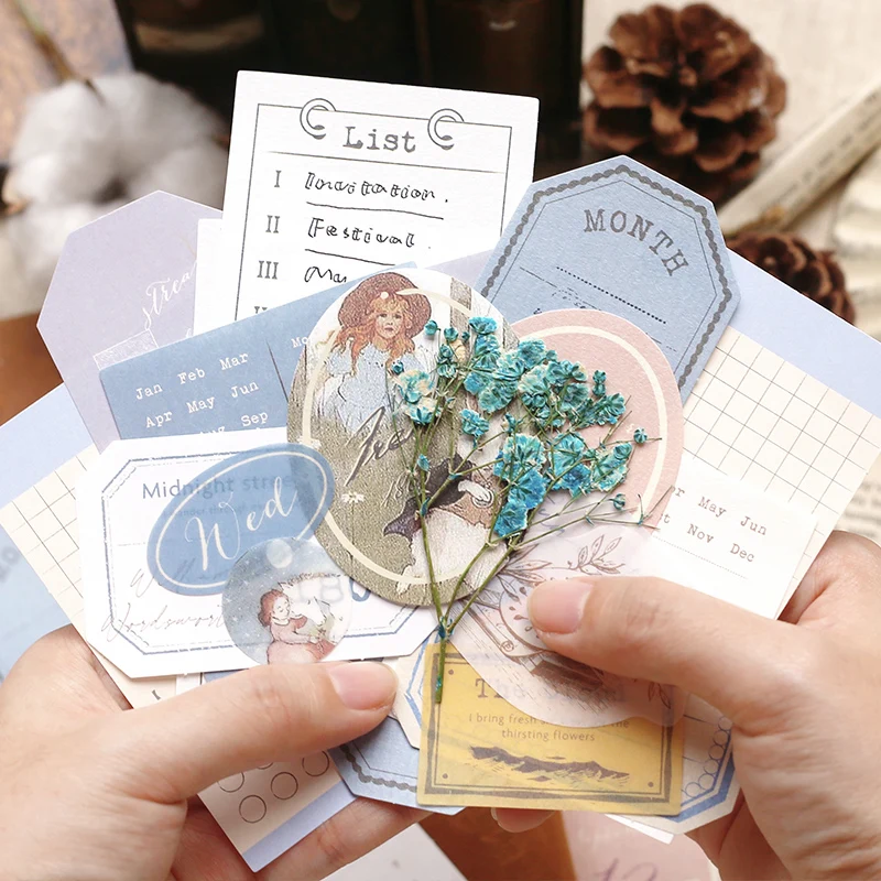 

30pcs/pack INS Cardstock Stick Labels Decorative collage Scrapbooking material Paper art marker Planner Craft Supplies