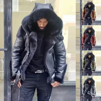 2021winter mensjacket coat fur jacket punk style shopping autumn and leather suede faux fur faux leather mens clothing