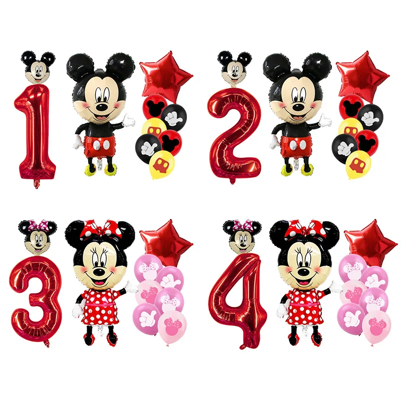 

Disney Mickey Mouse Party Balloons Minnie Balloons 32" Number Balloon Baby Shower Birthday Party Decorations Kids Toy Gifts