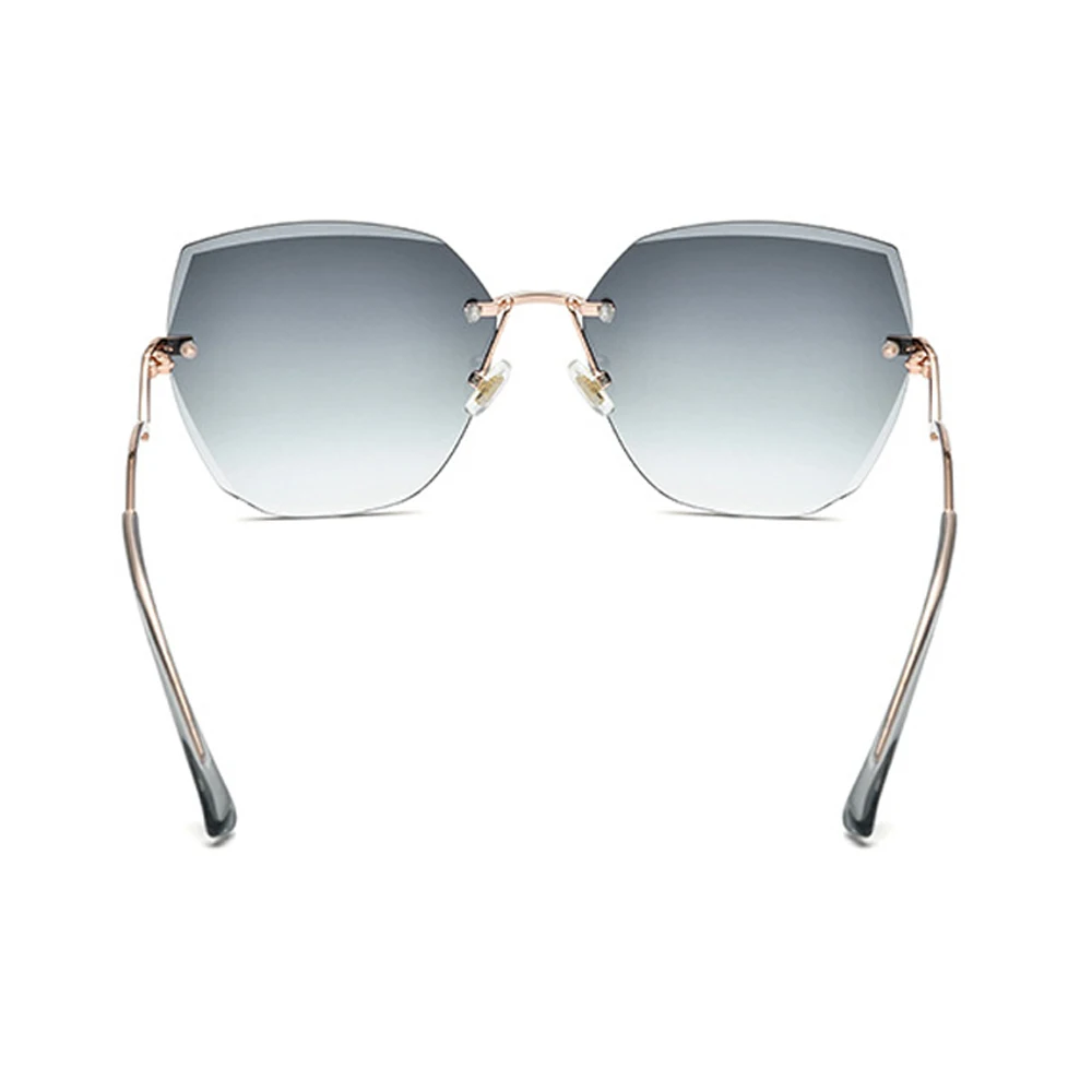 

New Purple Rimless Metal Golden Frame Women Sunglasses Come With Box