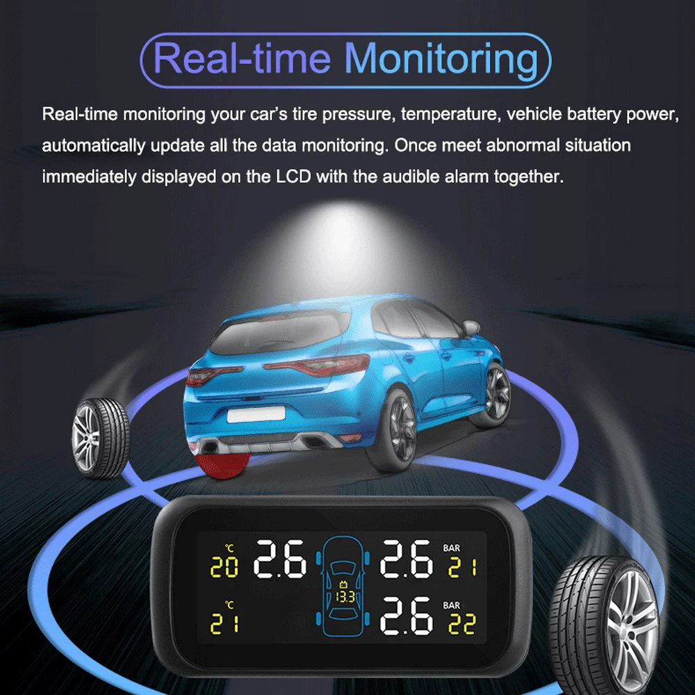 Система контроля давления в шинах TPMS U903 беспроводной прибор с ЖК дисплеем 4