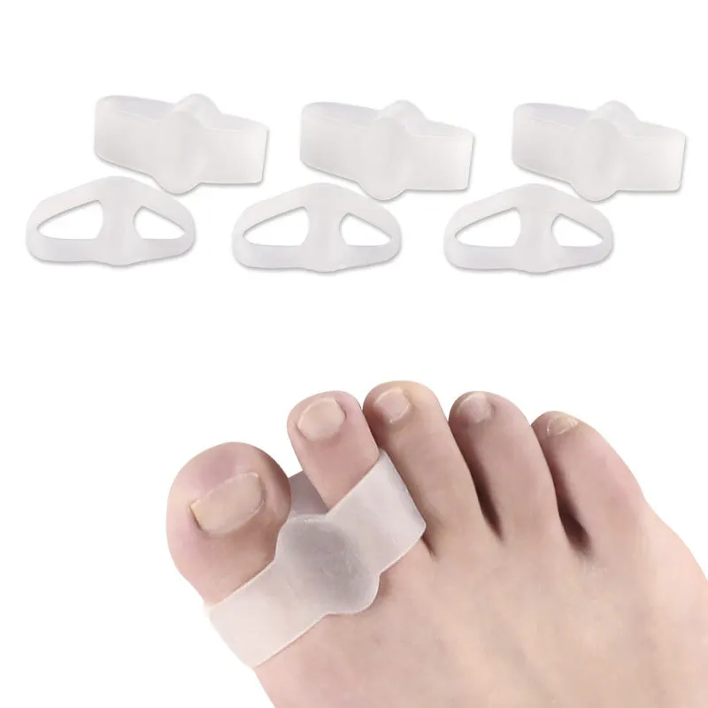 

2pcs=1pair Toe Separator Foot Care Hallux Valgus Correction Pad Orthopedic Insoles Pedicure Fingers Bunions Hammer Protector