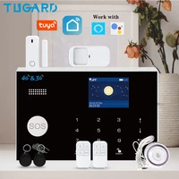 tugard tuya wifi 3g 4g security alarm system smart home burglar alarm kit with 433mhz wireless sensor detector works with alexa