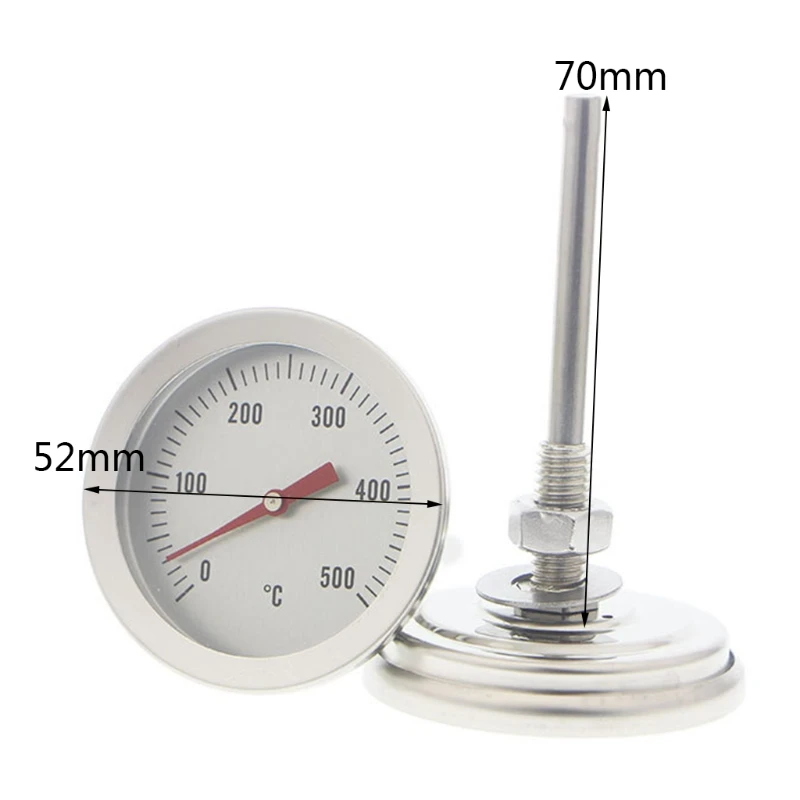 

Grill Thermometer Barbecue Charcoal Pit Wood Smoker Thermometer Temperature Gauge Grill Pit Thermometer 0-500℃ Kitchen