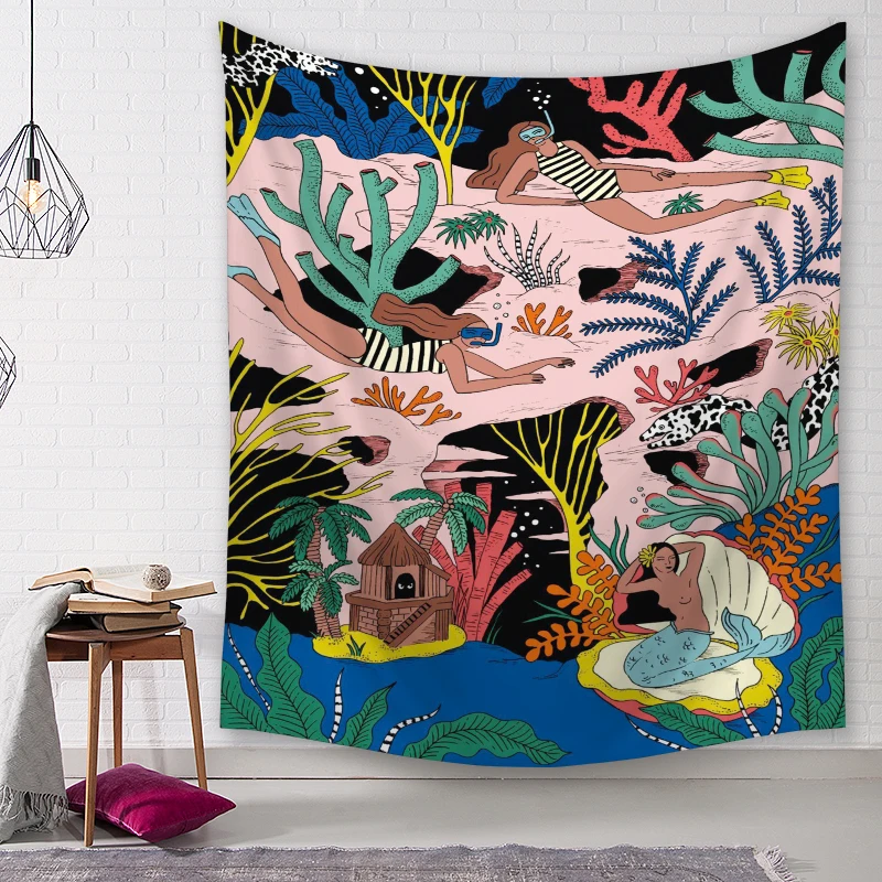 Настенный гобелен с изображением кактуса для девушек Женская ткань подвесная