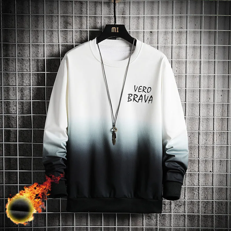 

Мужской Повседневный свитер с градиентом на весну и осень, модная Корейская версия свободного пиджака с круглым вырезом для подростков