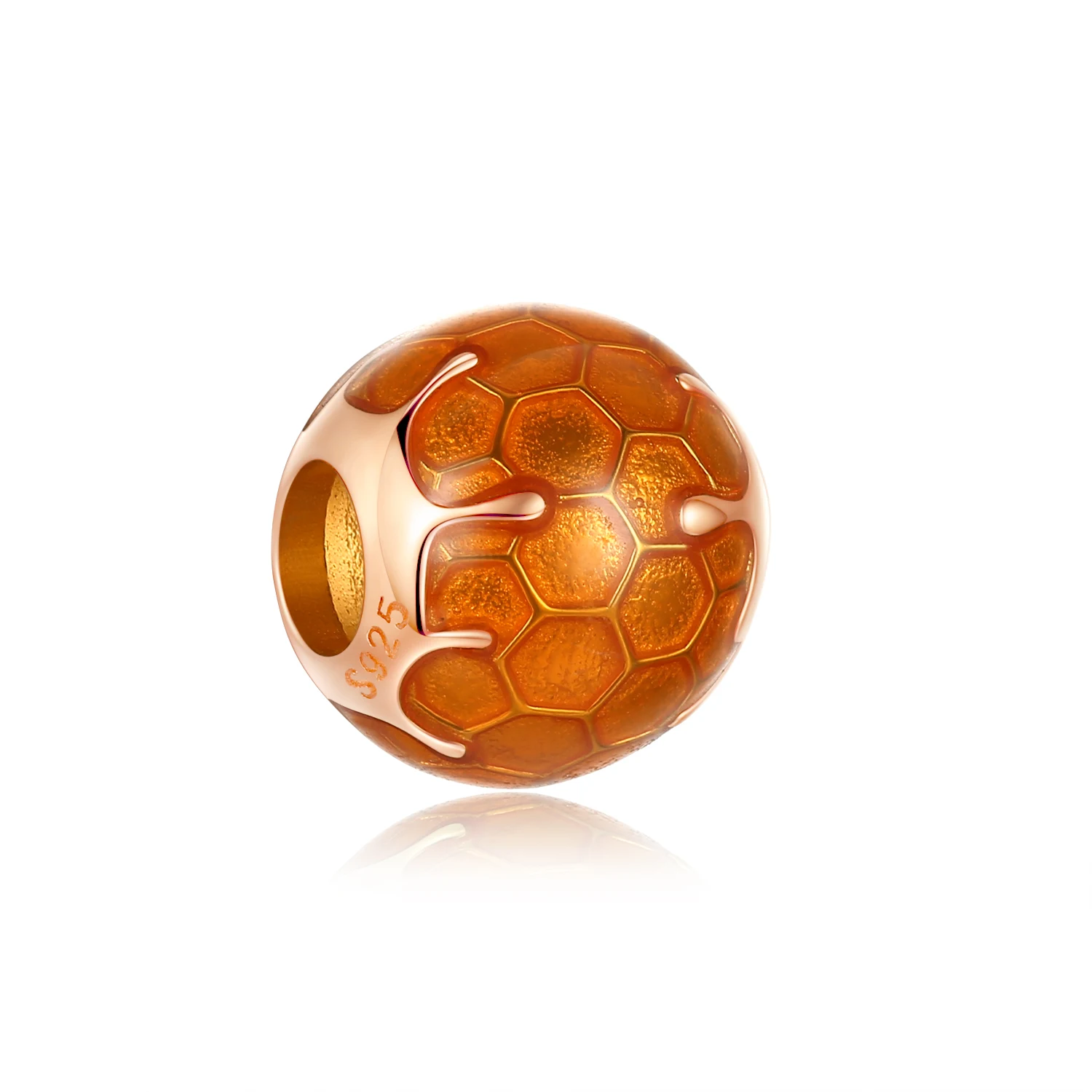 Rose Honeycomb TONGZHE Симпатичные Соты пчелы серебряные бусины 925 пробы для изготовления ювелирных изделий fit Pandora Браслет Подвески розовое золото эмаль - Цвет: Rose Honeycomb