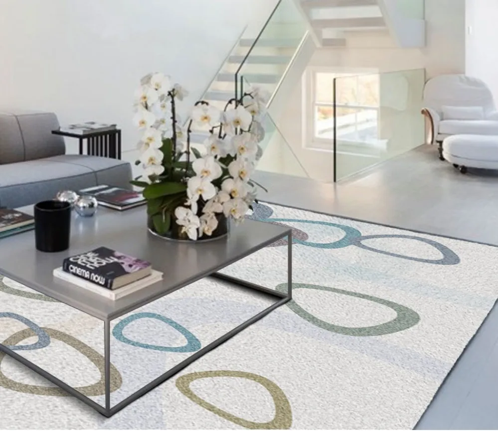 Ручная роспись свежий геометрический узор спальня гостиная ковер живопись пол 3d