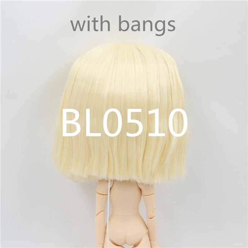 wavy hair-a Blyth кукла ледяной парик rbl головы и купол короткие волосы для DIY пользовательские куклы аксессуары игрушки - Цвет: wavy hair-a